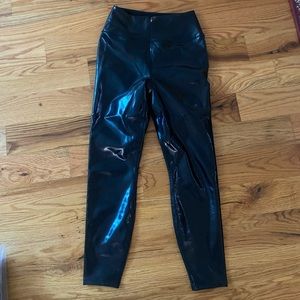 Carbon 38 Black Leather Leggings XS